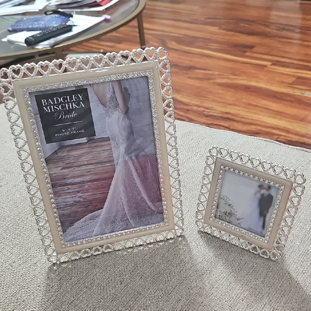 Badgley Mishka Bride Two Piece Photo Frame Set 8"×10" And 4"×4" NEW